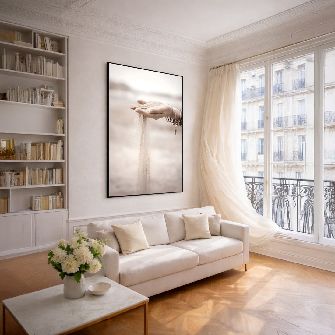 Quadro Canvas Areia Mãos Tempo