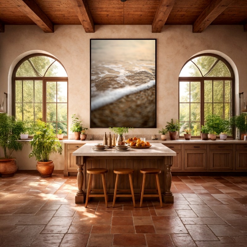 Quadro Canvas Areia Mar Sereno Bege