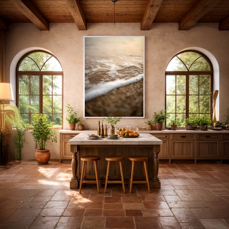 Quadro Canvas Areia Mar Sereno Bege