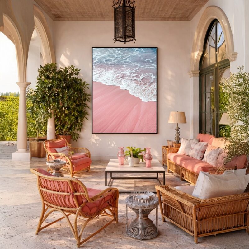 Quadro Canvas Areia Rosa Mar