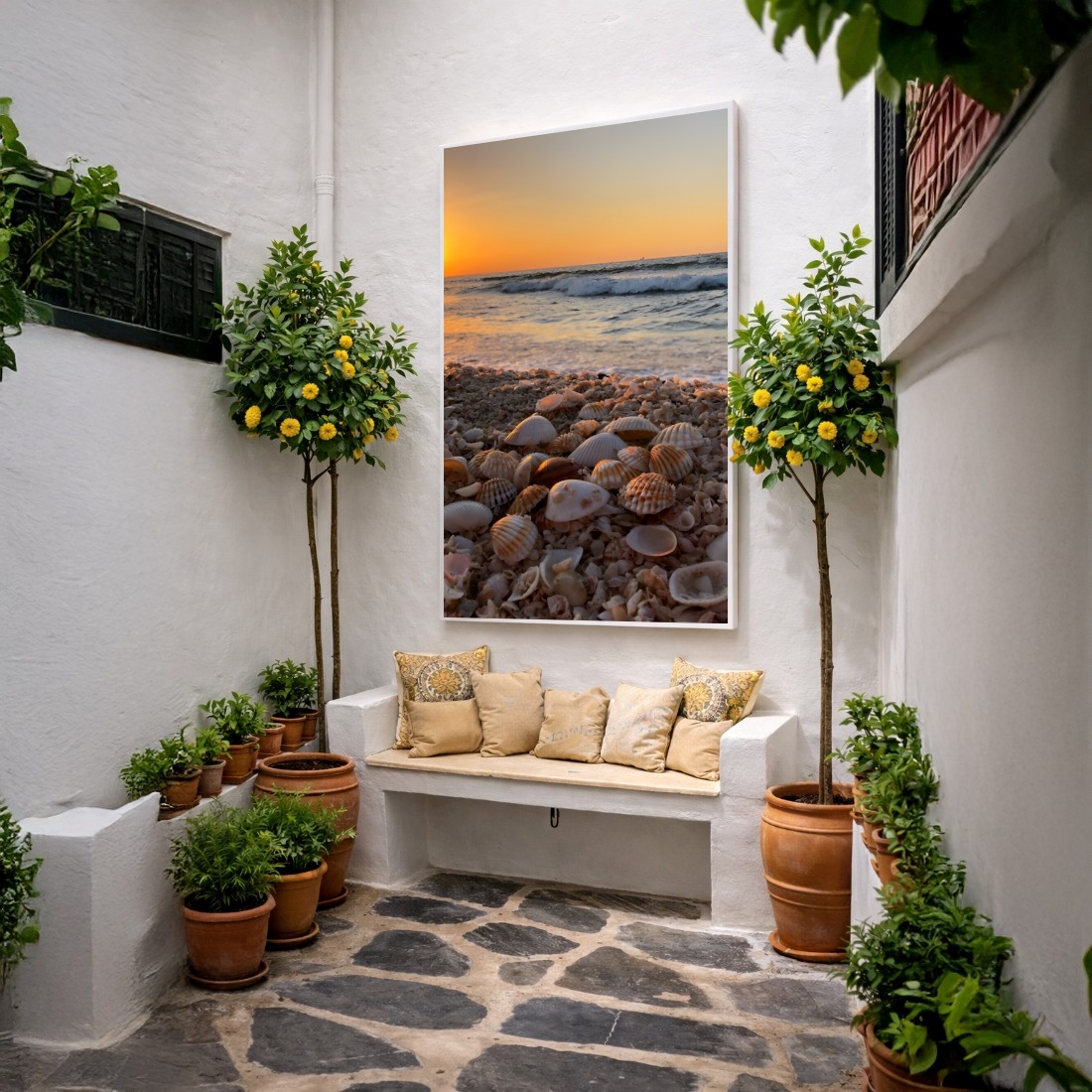 Quadro Canvas Areia de Conchas Sol