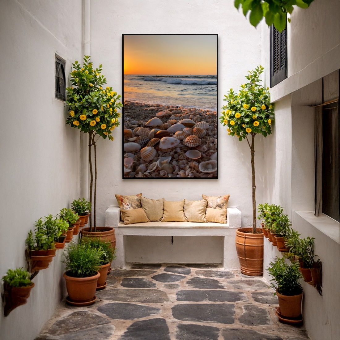 Quadro Canvas Areia de Conchas Sol