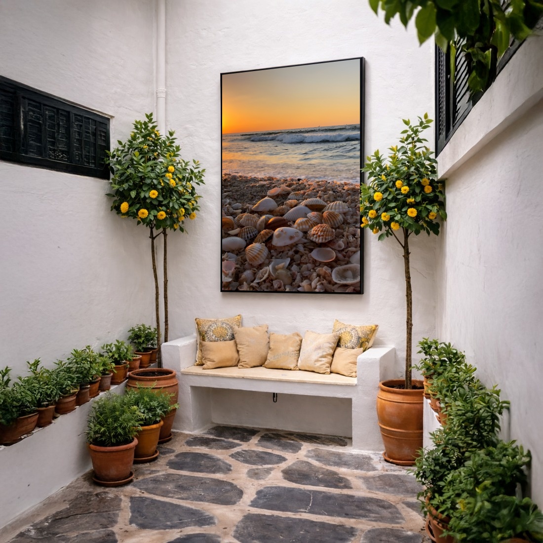 Quadro Canvas Areia de Conchas Sol