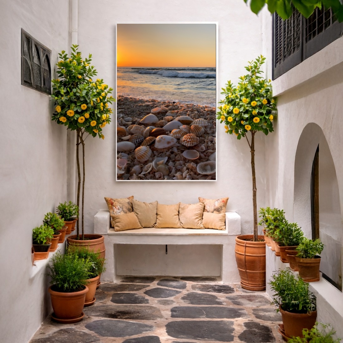 Quadro Canvas Areia de Conchas Sol