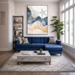 Quadro Canvas Azul Desenhos Marinhos