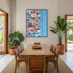 Quadro Canvas Azul Estrela Mar Conchas