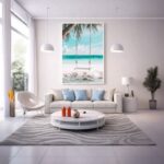 Quadro Canvas Balanço Praia Coqueiro Azul