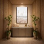 Quadro Canvas Bege Capim Praia Mar