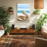 Quadro Canvas Bege Concha com Pérola