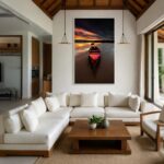 Quadro Canvas Canoa Por do Sol