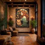 Quadro Canvas Cigana com Gato