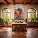 Quadro Canvas Concha Por do Sol Bege