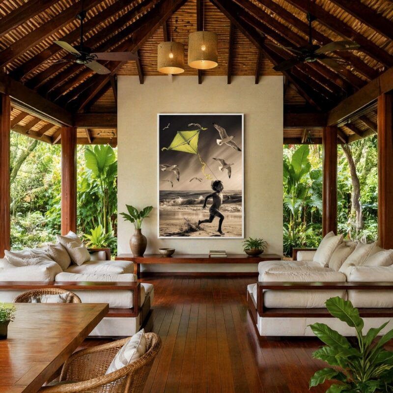 Quadro Canvas Criança Liberdade Pipa Alegria