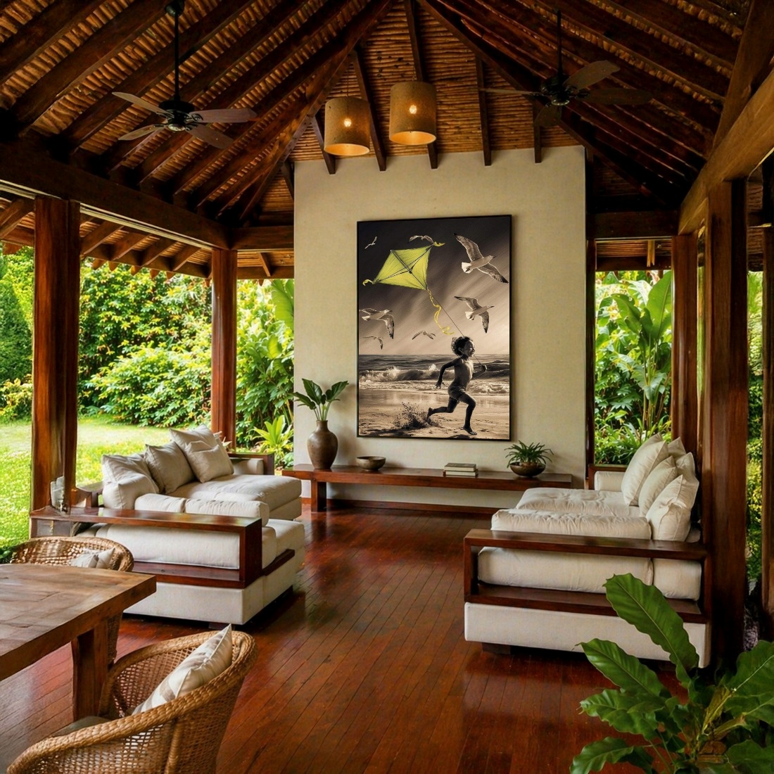Quadro Canvas Criança Liberdade Pipa Alegria