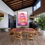 Quadro Canvas Cristais de Vidro Rosa