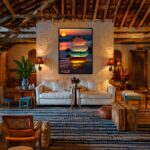 Quadro Canvas Cristal Praia Vidro Iluminado