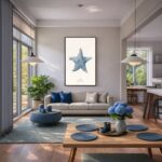 Quadro Canvas Desenho Estrela Mar Azul