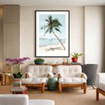 Quadro Canvas Desenho Palmeira Beira Mar