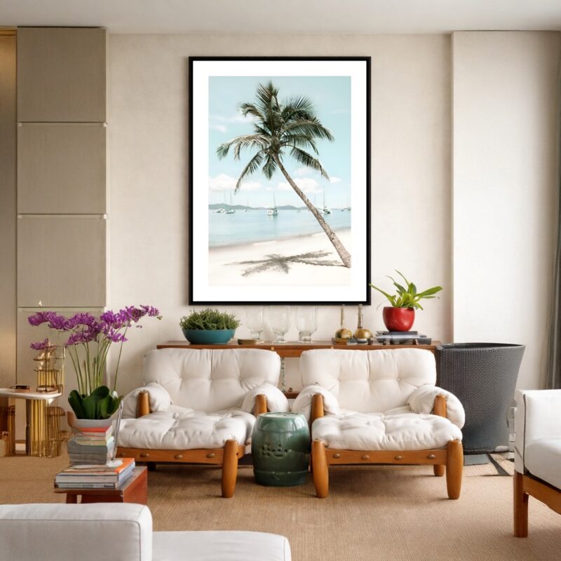 Quadro Canvas Desenho Palmeira Beira Mar