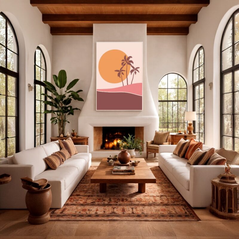 Quadro Canvas Desenho Verão Lua Rose