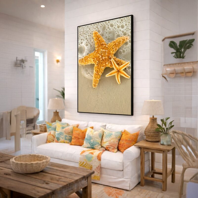 Quadro Canvas Estrela do Mar Amarelo