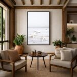 Quadro Canvas Estrelas Marinha Madeira Branco