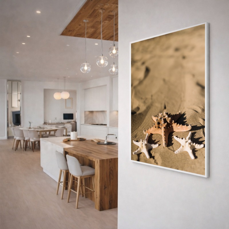 Quadro Canvas Estrelas do Mar Areia