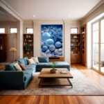 Quadro Canvas Fundo do Mar Conchas Azul