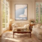 Quadro Canvas Guarda-Sóis Brancos Céu