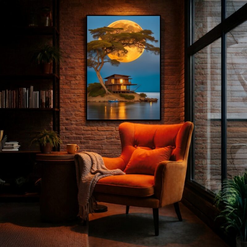 Quadro Canvas Ilha Lua Casa Aconchegante