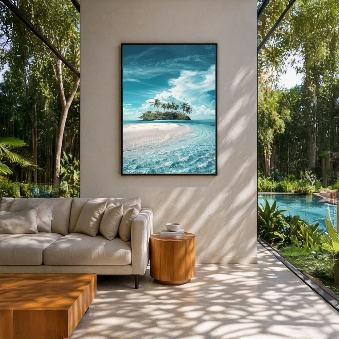 Quadro Canvas Ilha Mar Azul Cristalino