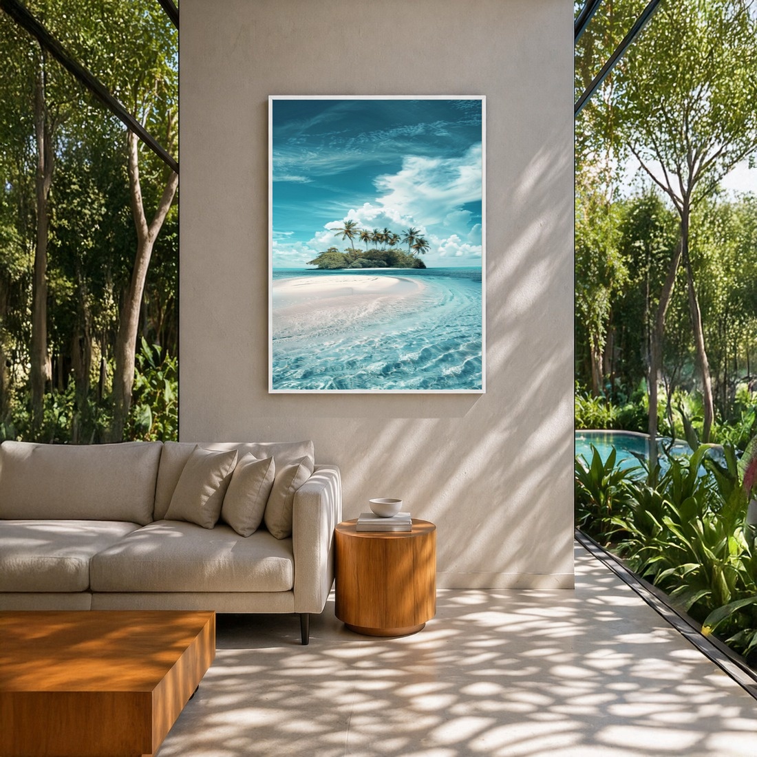 Quadro Canvas Ilha Mar Azul Cristalino