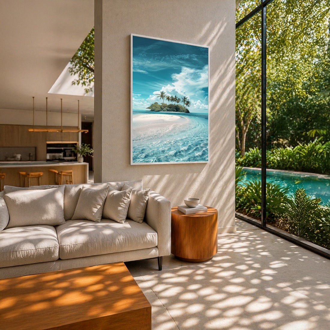 Quadro Canvas Ilha Mar Azul Cristalino