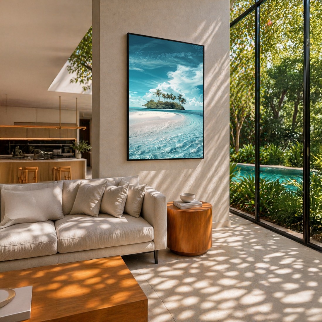 Quadro Canvas Ilha Mar Azul Cristalino
