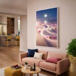Quadro Canvas Luar Brilhante Praia