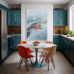 Quadro Canvas Mar Areia Estrela Laranja