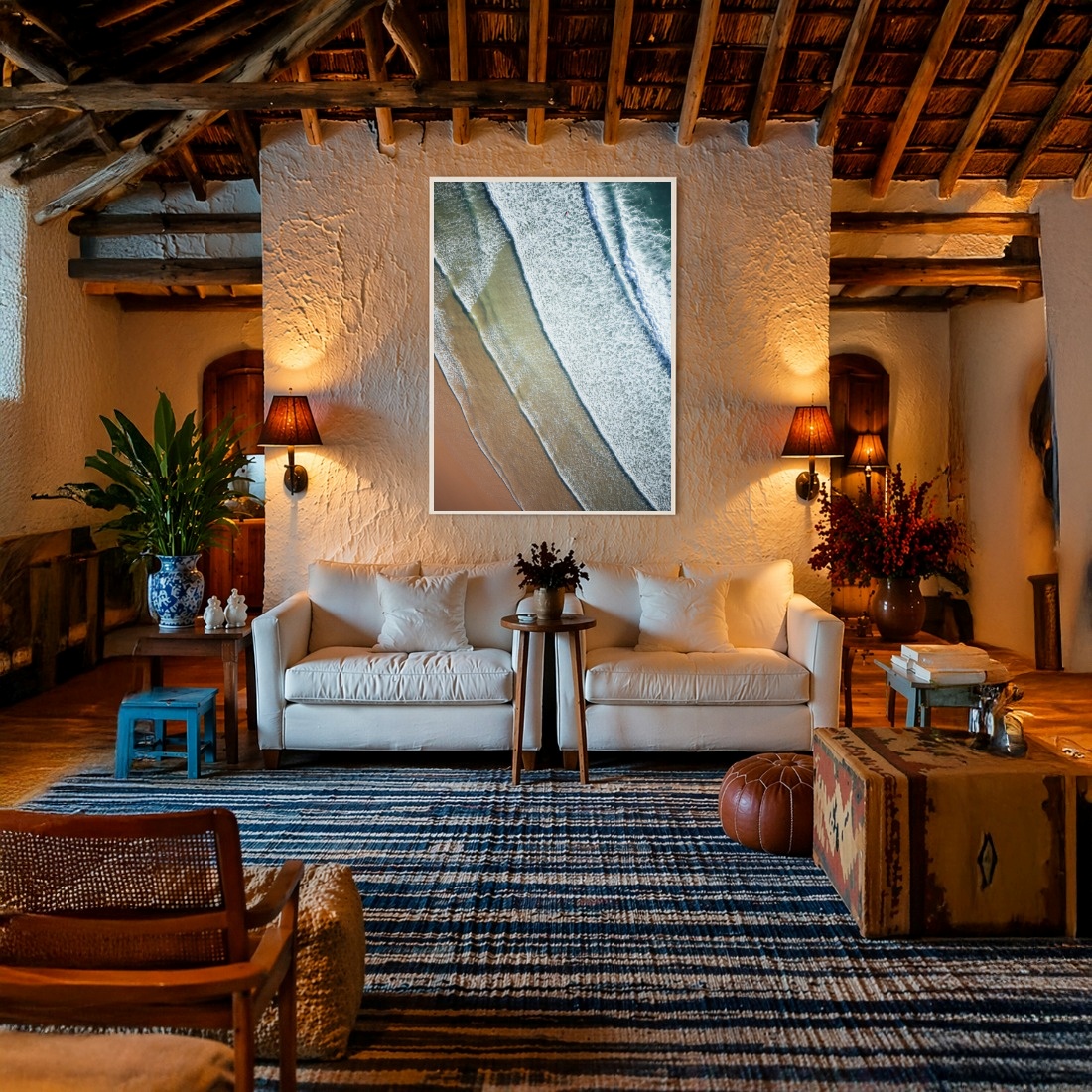 Quadro Canvas Mar Ondas Praia Areia