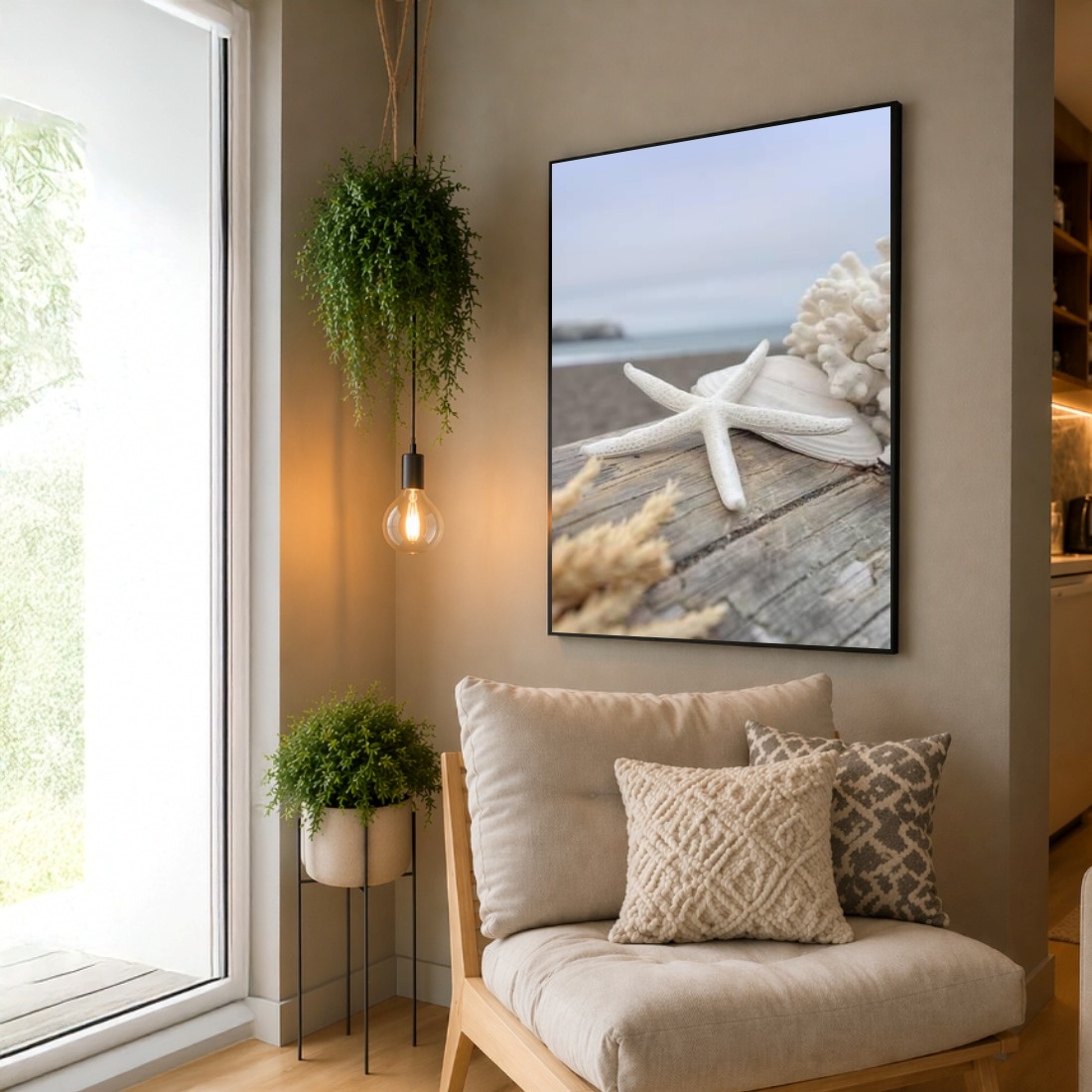 Quadro Canvas Mariscos Mar Branco