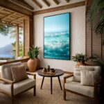 Quadro Canvas Ondas Mar Azul Turquesa