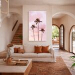 Quadro Canvas Palmeiras Rosadas