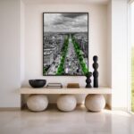 Quadro Canvas Paris Preto Branco e Verde