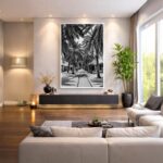Quadro Canvas PeB Coqueiros Palmeiras Lojas