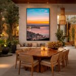 Quadro Canvas Por do Sol Cidade