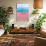 Quadro Canvas Praia Areia Rosa Mar