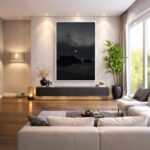 Quadro Canvas Preto Praia de Noite