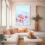 Quadro Canvas Rosa Conchas Praia