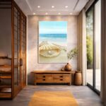 Quadro Conchas Bege com Pérola Mar