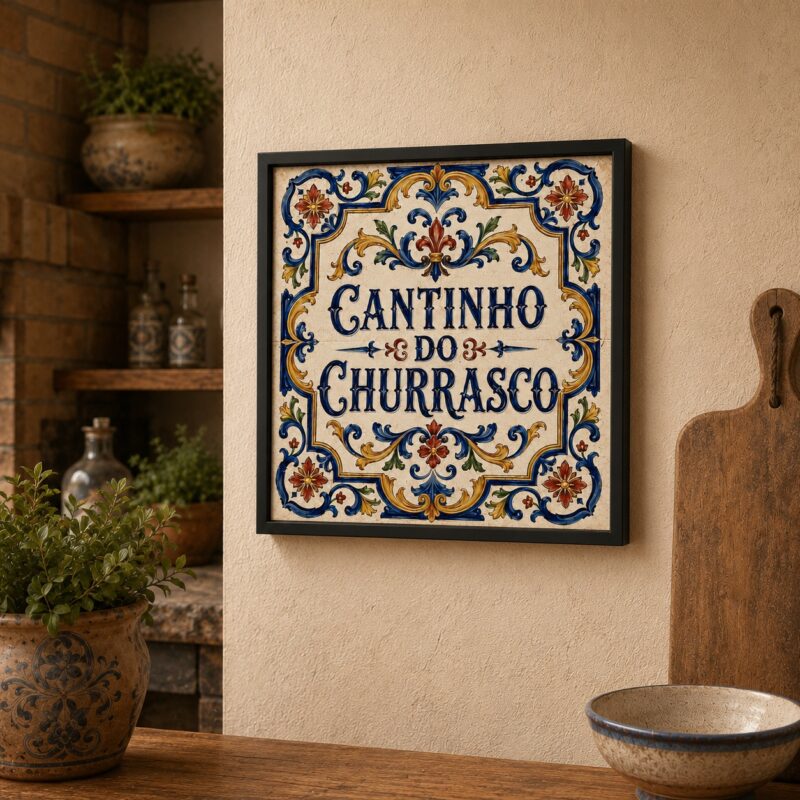 Quadro Cantinho Do Churrasco - 33x33 Cm