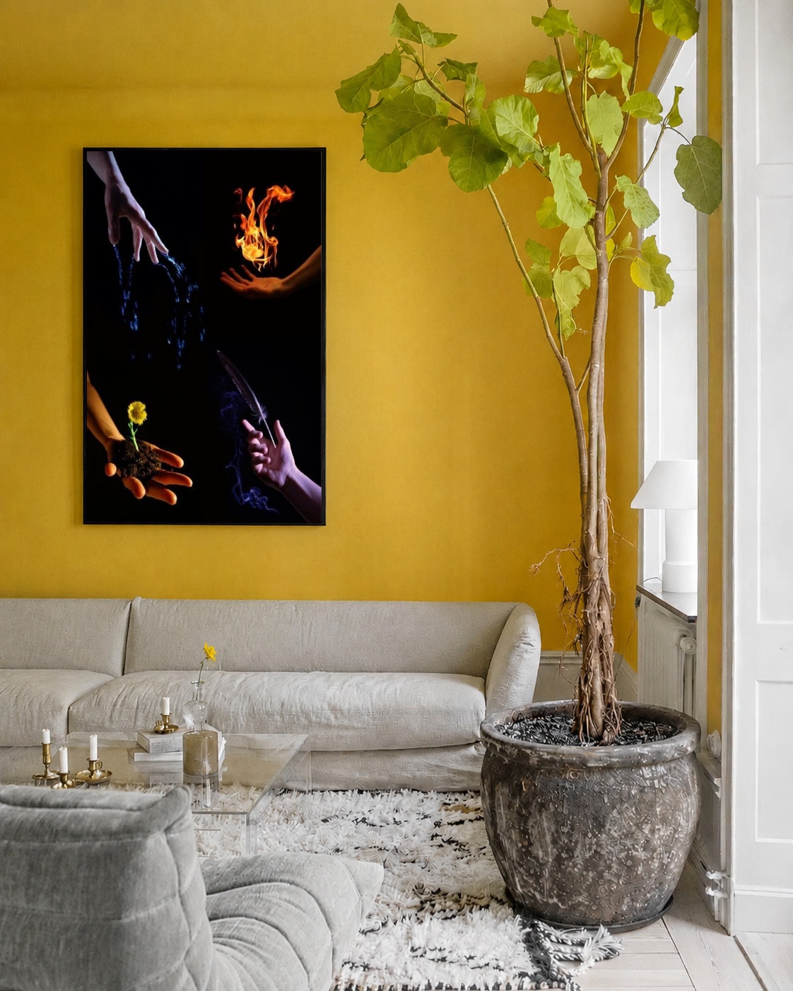 Quadro Canvas 4 Elementos Poder Magia