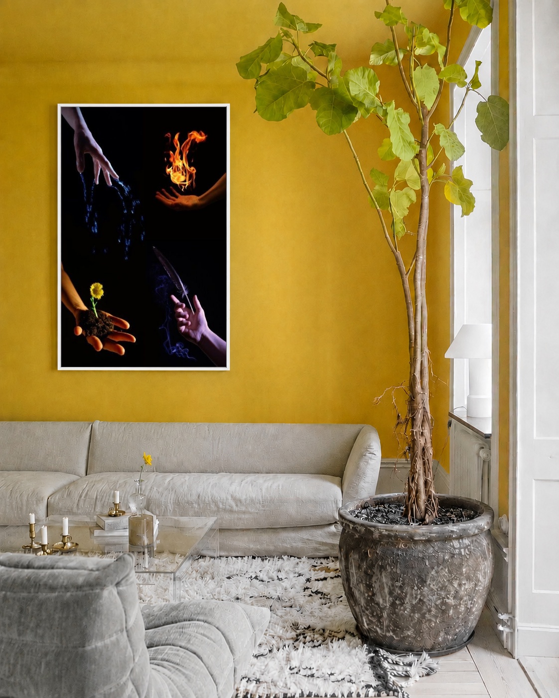 Quadro Canvas 4 Elementos Poder Magia